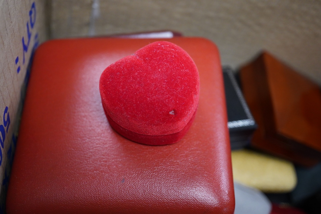 A quantity of assorted jewellery and wrist watch boxes.